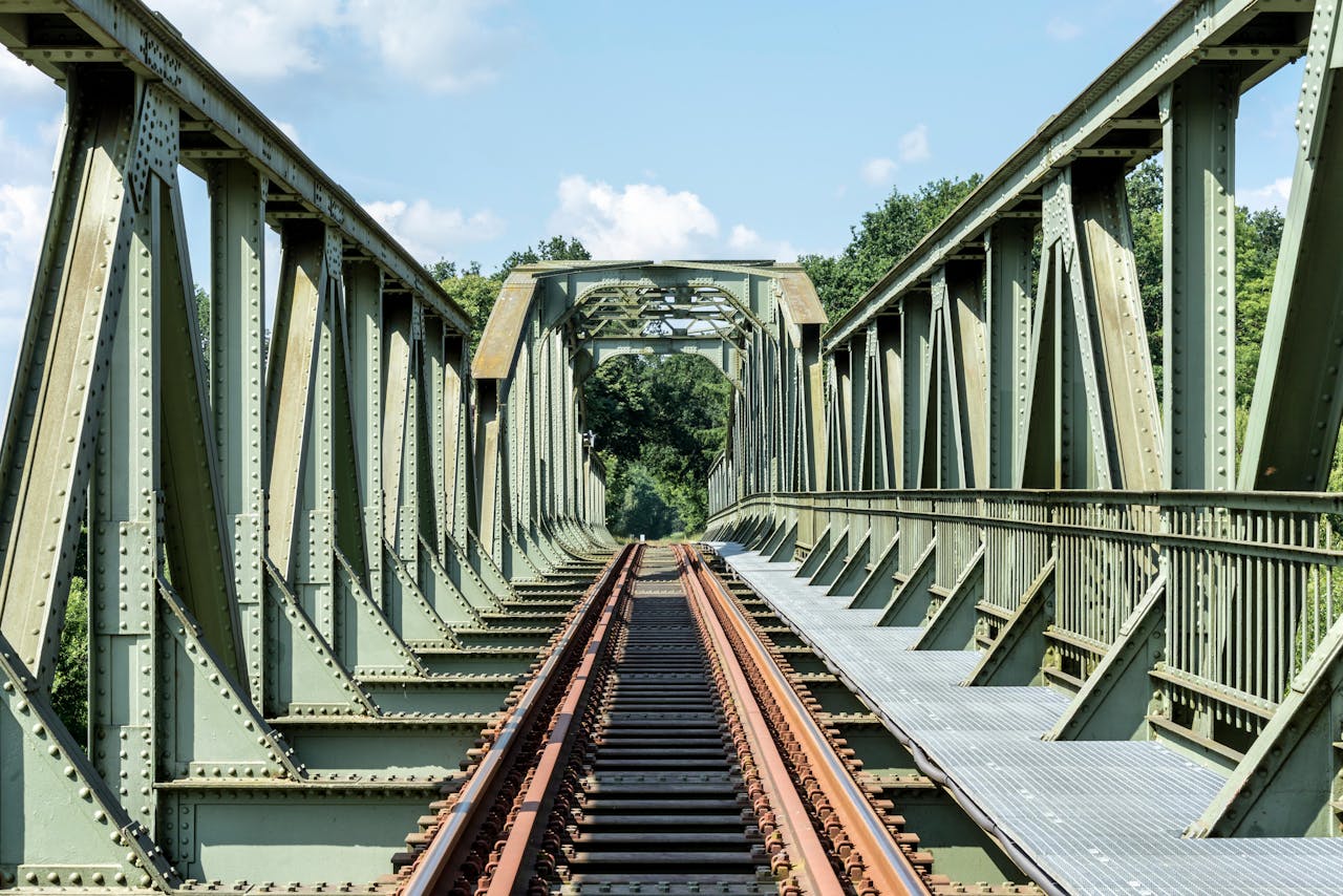 View of a Steel Railway Bridge